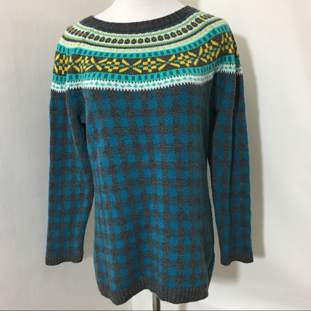 Talbots Multi Color Lambswool Pullover Sweater M‎